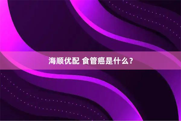 海顺优配 食管癌是什么？