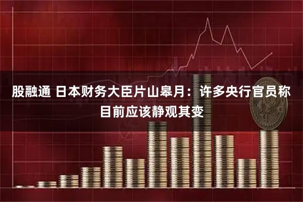 股融通 日本财务大臣片山皋月：许多央行官员称目前应该静观其变