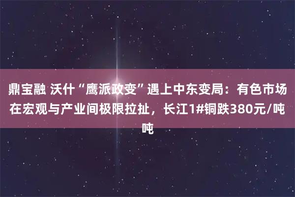 鼎宝融 沃什“鹰派政变”遇上中东变局：有色市场在宏观与产业间极限拉扯，长江1#铜跌380元/吨
