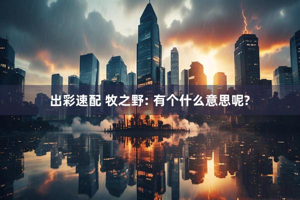 出彩速配 牧之野: 有个什么意思呢?